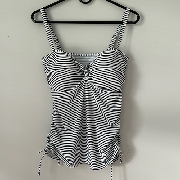 Panache Anya Stripe Bra-Sized Bandeau Tankini Top with Detachable Straps - Picture 3 of 8